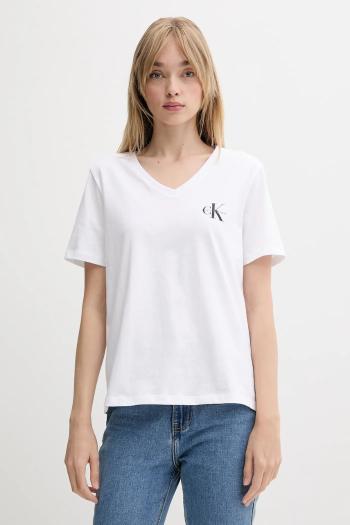 Bavlnené tričko Calvin Klein Jeans 2-pak dámske, čierna farba, LV047C906G