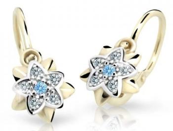 Cutie Jewellery Zlaté detské náušnice C2210-10-X-1 svetlo modrá