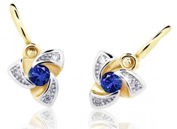 Cutie Jewellery Zlaté detské náušnice C2203-10-X-1 modrá