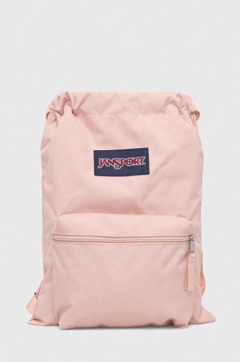 Ruksak Jansport ružová farba, s nášivkou