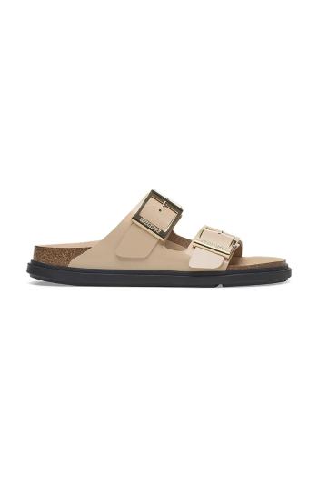 Kožené šľapky Birkenstock Arizona Droplet Buckle béžová farba, 1029386