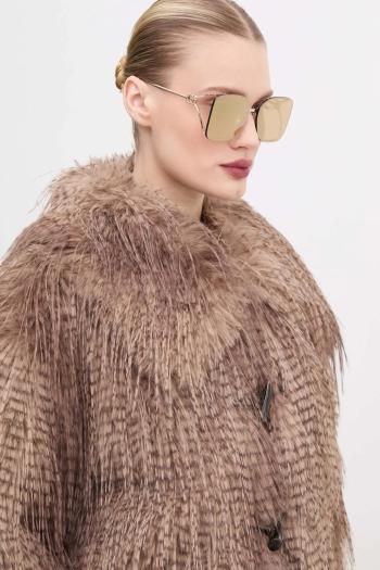 Slnečné okuliare Gucci dámske, zlatá farba, GG1713SA