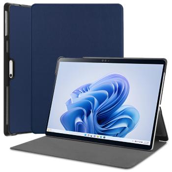 LEATHER Zaklápací kryt pre Microsoft Surface Pro 9 / 10 / 11 modrý