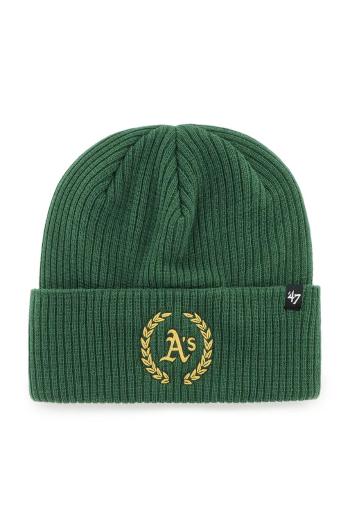 Čiapka 47 brand MLB Oakland Athletics zelená farba, B-SKYCK18XXE-DG