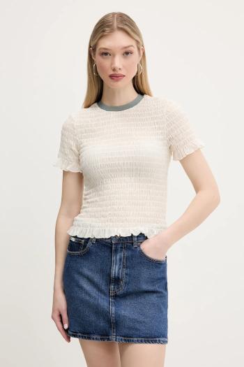 Tričko Guess Originals dámske, béžová farba, W5GP51 KBBF2