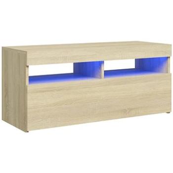 SHUMEE s osvetlením LED dub sonoma 90 × 35 × 40 cm (804385)