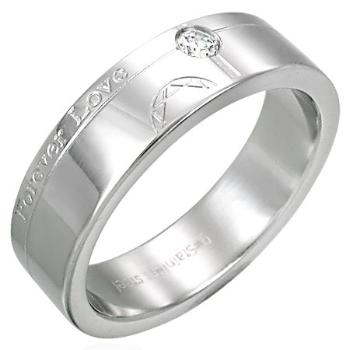 Oceľová obrúčka - Forever Love, zirkón - Veľkosť: 63 mm