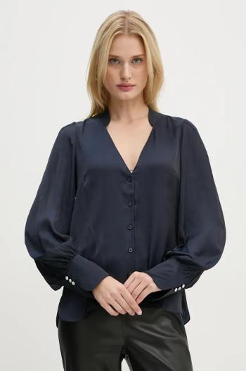 Košeľa ZADIG&VOLTAIRE dámska, tmavomodrá farba, regular, WWSH00572