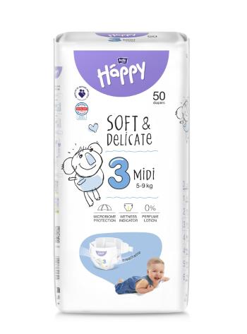 Bella Baby Happy Soft&Delicate 3 Midi 5–9 kg dětské pleny 50 ks