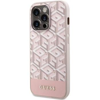 Guess PU G Cube MagSafe Kompatibilný zadný kryt pre iPhone 14 Pro Pink (GUHMP14LHGCFSEP)