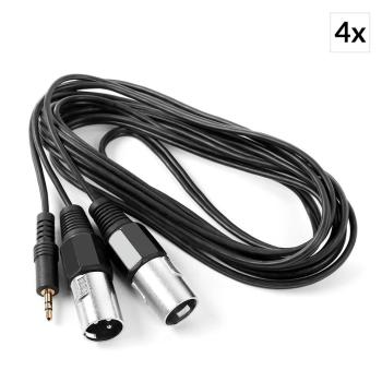 FrontStage 4x Y-kábel XLR samec na 3,5mm jack, 30cm