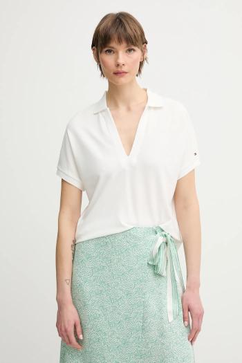 Polo tričko Tommy Hilfiger dámske, biela farba, WW0WW44512