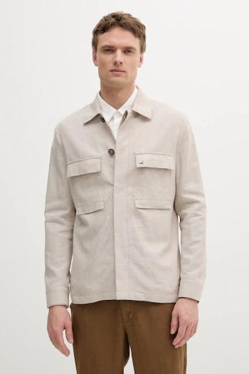 Bunda Michael Kors béžová farba, prechodná, MK0SB01084