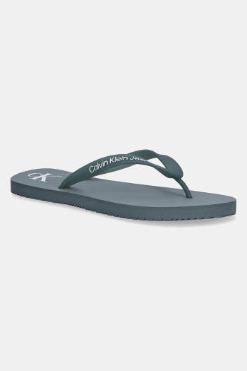 Šľapky Calvin Klein Jeans BEACH SANDAL TRANSPARENT TPU tyrkysová farba, YM0YM01267