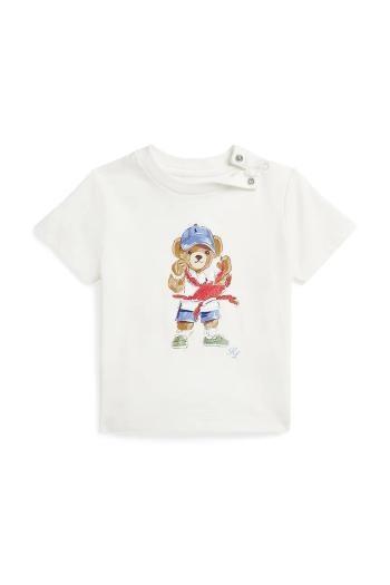 Detské bavlnené tričko Polo Ralph Lauren biela farba, s potlačou, 320965276002