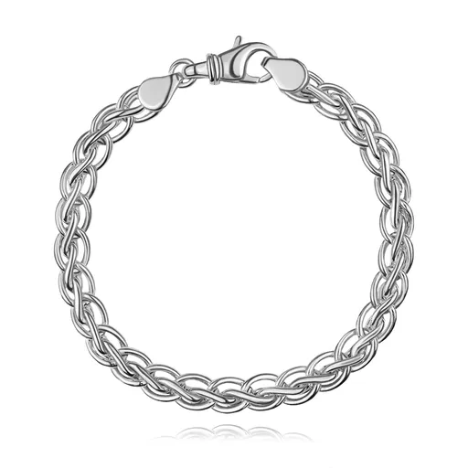 Strieborný náramok 925 s prepletenými oválnymi očkami