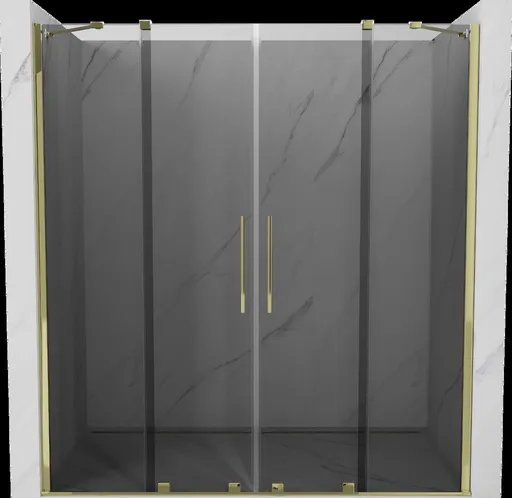 MEXEN/S - Velar Duo posuvné sprchové dvere 180, grafit, zlatá 871-180-000-42-50