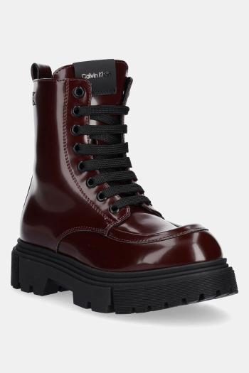 Detské workery Calvin Klein Jeans bordová farba, V4A5-83132
