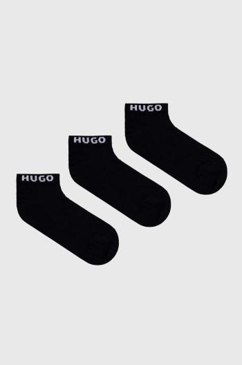 Ponožky HUGO 3-pak pánske,čierna farba,50480217