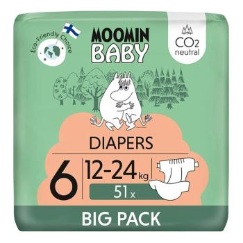 MOOMIN BABY 6 Eko plienky maxi 12-24 kg 51 kusov