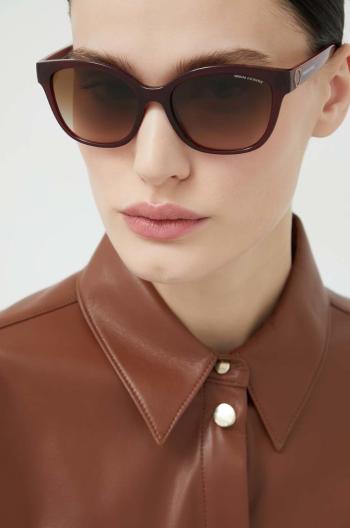 Slnečné okuliare Armani Exchange dámske, hnedá farba