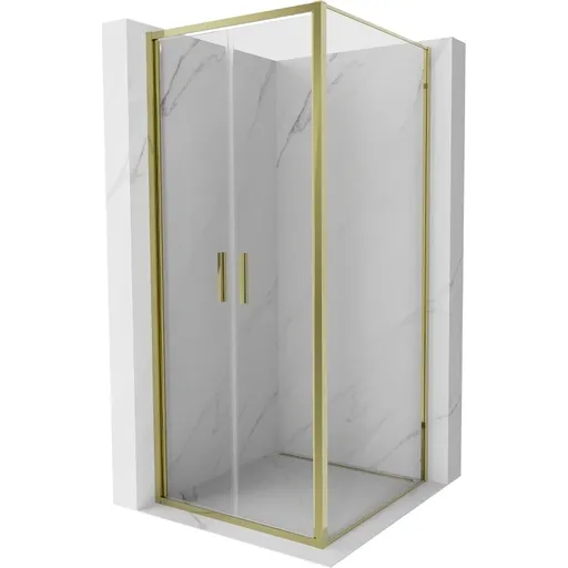 MEXEN/S - Exo sprchovací kút dvere krídlové 70 x 70, transparent, zlato 814-070-070-50-00