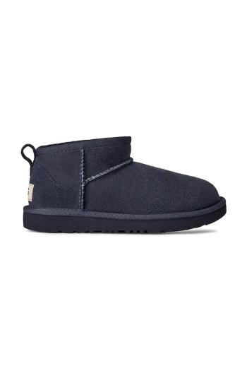 Detské semišové snehule UGG KIDS CLASSIC ULTRA MINI šedá farba, 1130750K