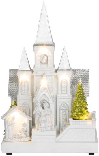 MAGICHOME DEKORACIA VIANOCE, KOSTOL S BETLEHEMOM, 6 LED BIELA, 3XAA, INTERIER, 17X13X25 CM, 8090810