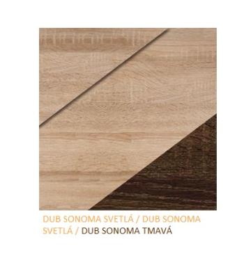 ArtCross Skriňa NOTTI  | 01 Farba: Dub sonoma svetlá / dub sonoma svetlá / dub sonoma tmavá