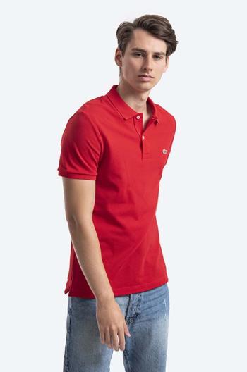 Lacoste pamut póló PH4012 240 piros, sima