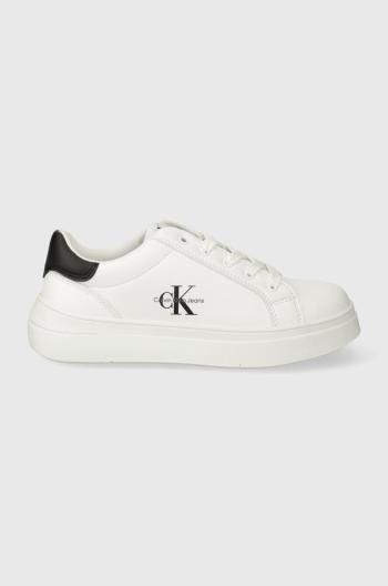 Detské tenisky Calvin Klein Jeans biela farba