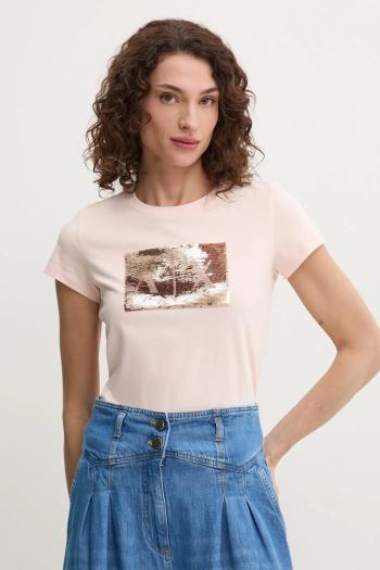 Bavlnené tričko Armani Exchange dámske, ružová farba, 8NYTDL YJ73Z