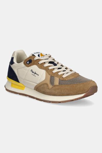 Tenisky Pepe Jeans BRIT CAMP M pánske, hnedá farba, PMS40030
