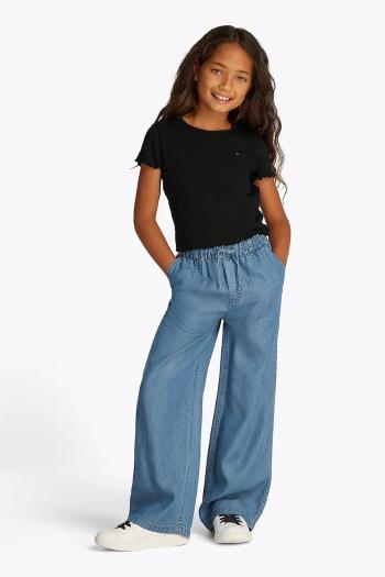 Detské tričko Tommy Hilfiger čierna farba, KG0KG08590