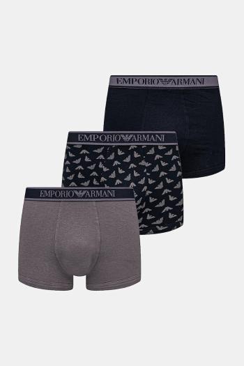 Boxerky Emporio Armani Underwear 3-pak pánske, tmavomodrá farba, EM000370 AF10779