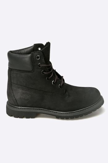 Členkové topánky Timberland Premium Boot 6" 8658A-BLACK, dámske, čierna farba, na plochom podpätku