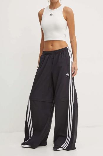 Tepláky adidas Originals Oversized Zip Off Track Pant čierna farba, s nášivkou, JM9254