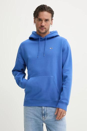 Mikina Tommy Jeans pánska, fialová farba, s kapucňou, jednofarebná, DM0DM20742