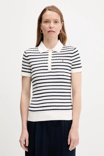 Bavlnený sveter Tommy Hilfiger biela farba, ľahké, WW0WW41474