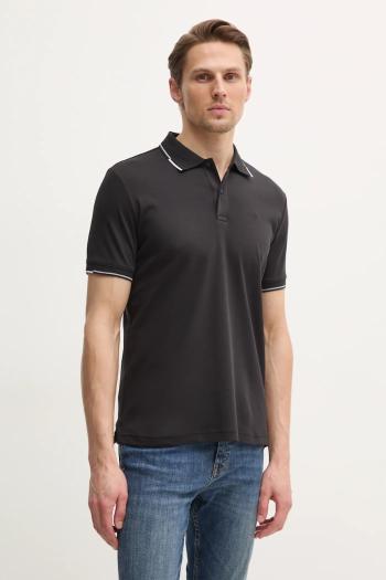 Bavlnené polo tričko Calvin Klein čierna farba, jednofarebné, K10K114130