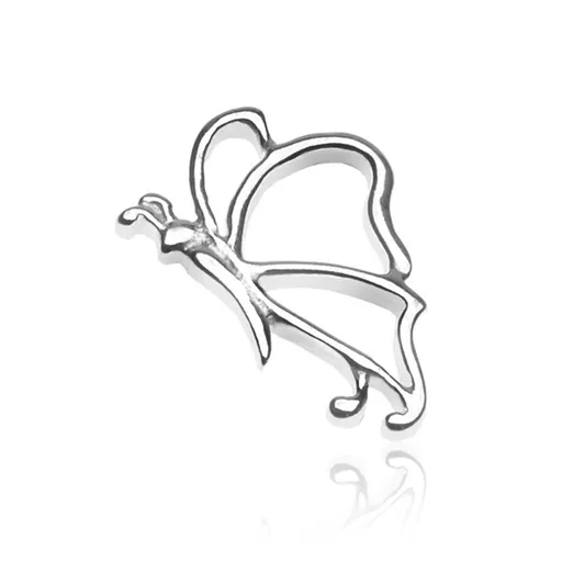 Prívesok zo striebra 925 - lesklý motýlik s tykadlami