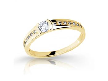 Cutie Jewellery Blyštivý prsteň zo žltého zlata so zirkónmi Z6708–2106-10-X-1 55 mm