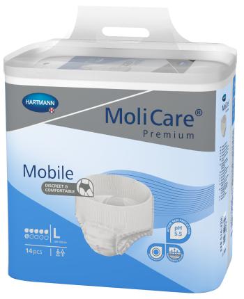 MOLICARE Premium Mobile 6 kvapiek L modré plienkové nohavičky naťahovacie 14 ks