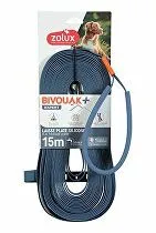 Vodítko pre psov BIVOUAK ploché, silikónové 15mm/15m modré Zolux