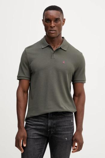 Bavlnené polo tričko Calvin Klein Jeans biela farba, jednofarebné, LV040EM269