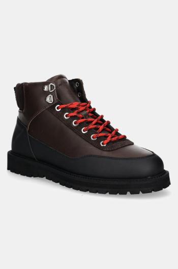 Kožená obuv GARMENT PROJECT Olaf Lace-Up Boot pánske, hnedá farba, GPF2608