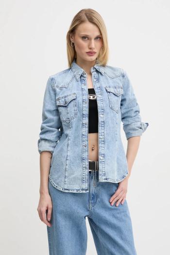 Rifľová košeľa Diesel DE-WAVES SHIRT dámska, regular, s klasickým golierom, A09966.068KC