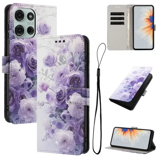 ART Peňaženkový obal pre Motorola Moto G86 5G PURPLE ROSE