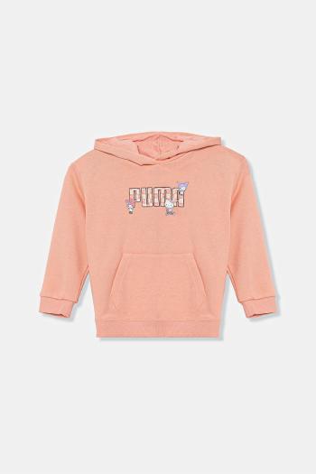 Detská mikina Puma HELLO KITTY & FRIENDS Relaxed Hoodie TR oranžová farba, s kapucňou, s potlačou, 630063