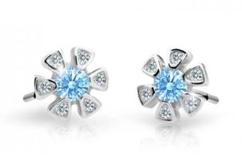 Cutie Jewellery Detské náušnice z bieleho zlata C2156-30-X-2 svetlo modrá